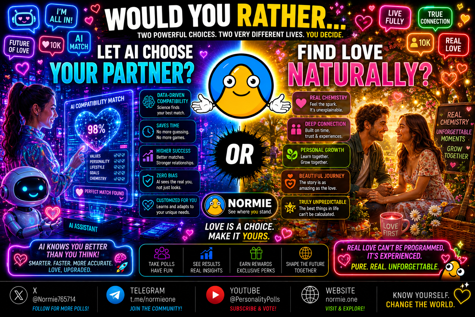 Would You Rather… Let AI Choose Your Partner… OR Find Love Naturally?