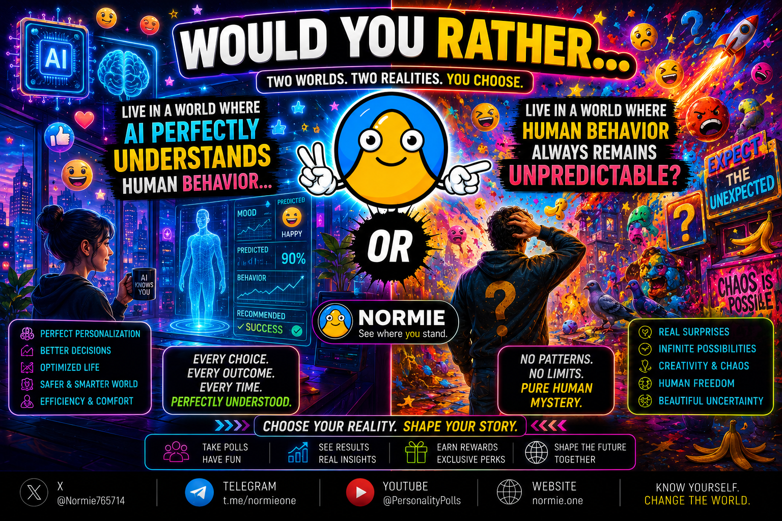 Would You Rather… Live in a World Where AI Perfectly Understands Human Behavior… OR Live in a World Where Human Behavior Always Remains Unpredictable?