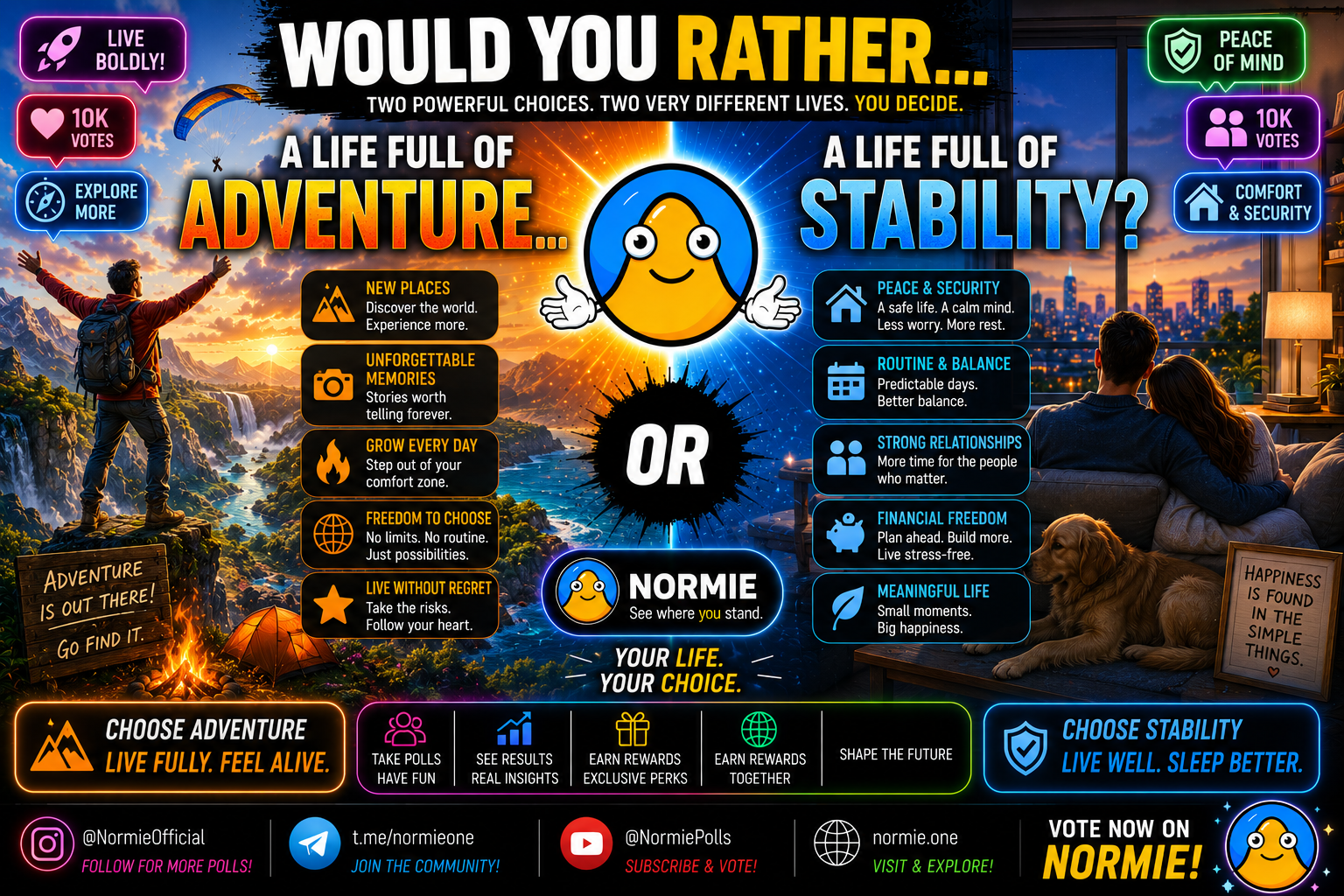 Would You Rather… Have a Life of Adventure… OR Stability?