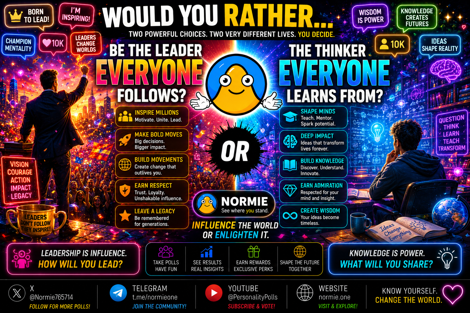 Would You Rather… Be the Leader Everyone Follows… OR the Thinker Everyone Learns From?