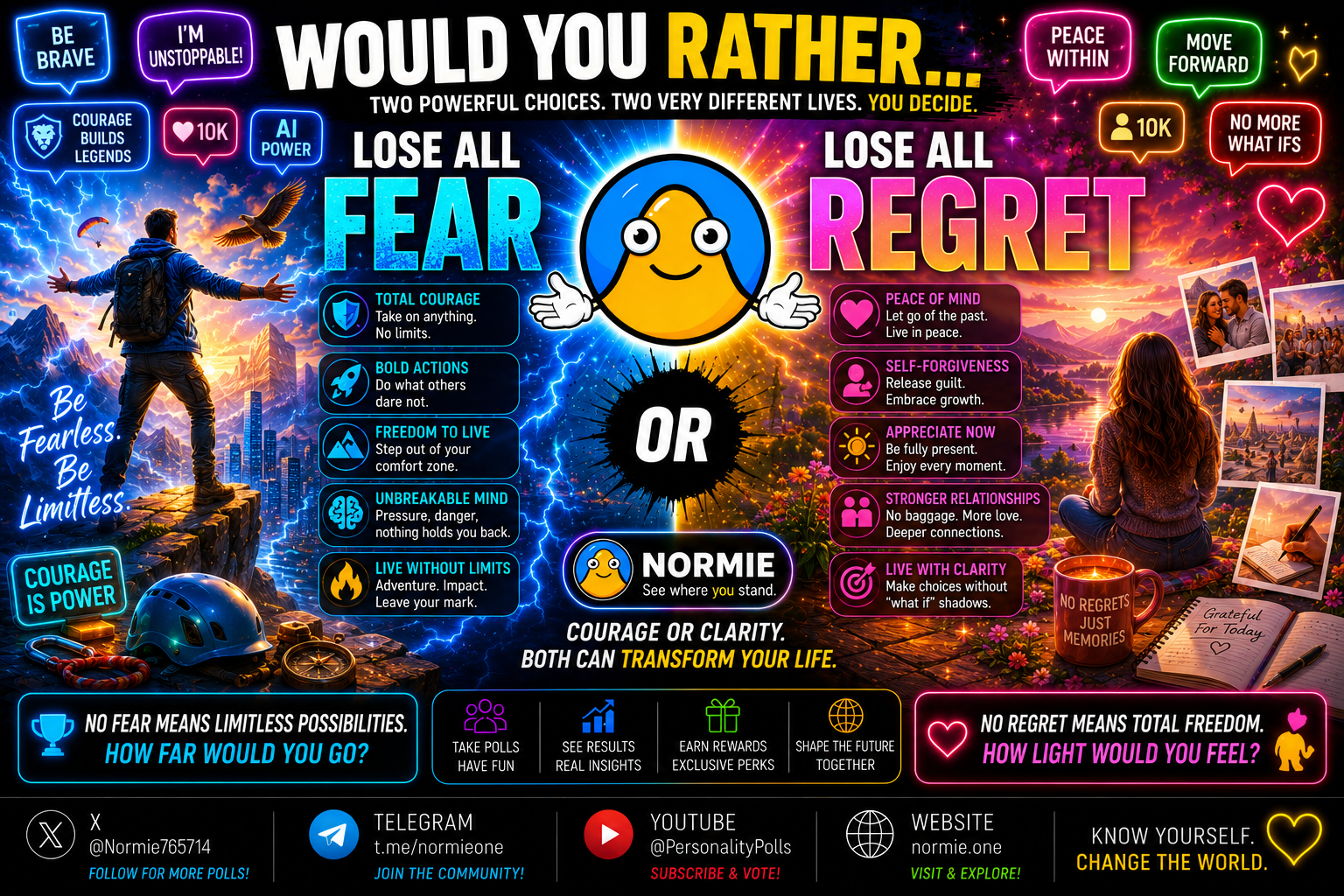 Would You Rather… Lose ALL Fear… OR Lose ALL Regrets?