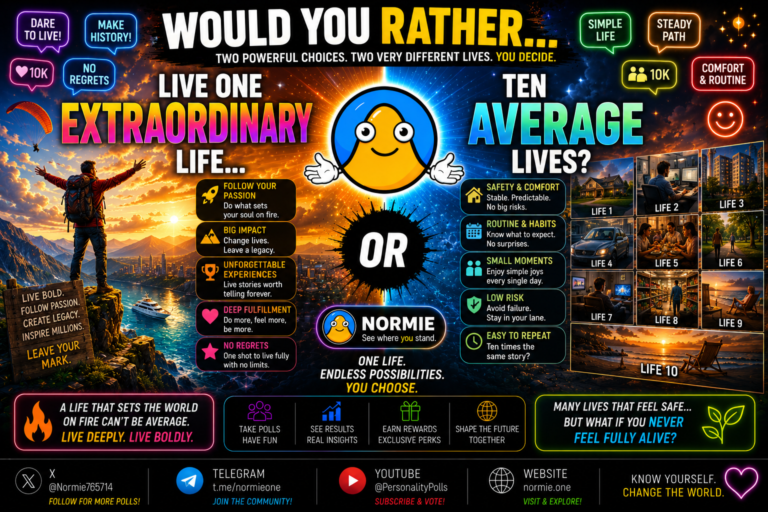 Would You Rather… Live One Extraordinary Life… OR Ten Average Lives?