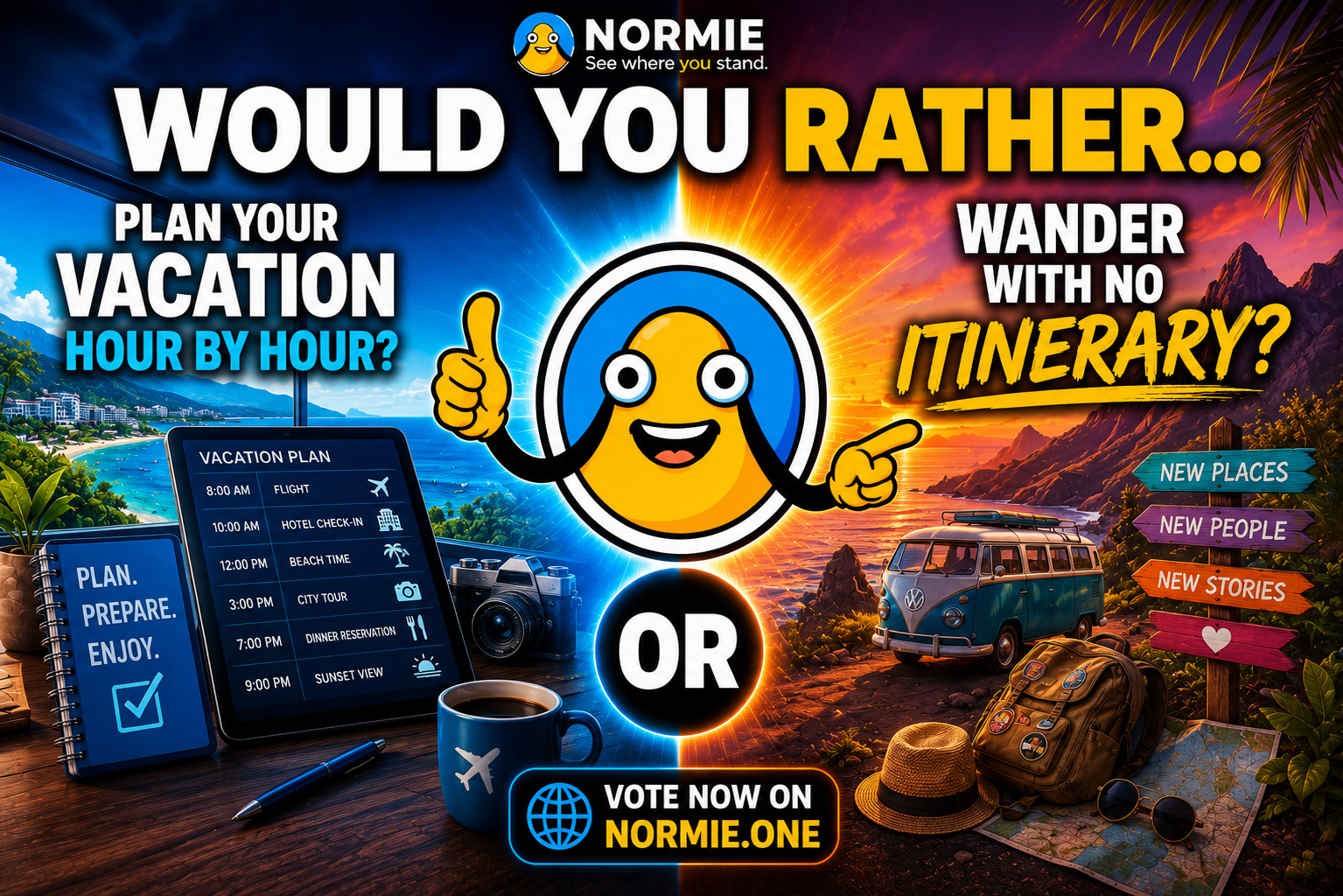 Would You Rather… Plan Your Vacation Hour by Hour OR Wander with No Itinerary?
